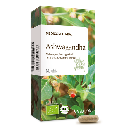 Die Produktpackung von Ashwagandha von Medicom