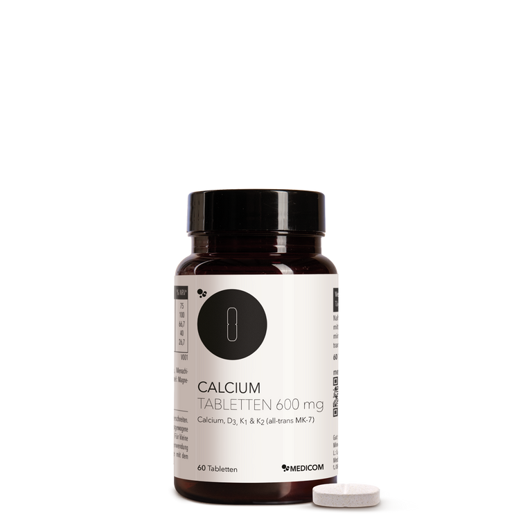 Die Produktdose von Calcium Tabletten 600 mg in der Vorderansicht