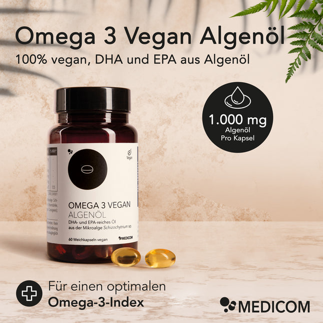 Inhaltsstoff Angabe pro Kapsel von Omega 3 Vegan Algenöl