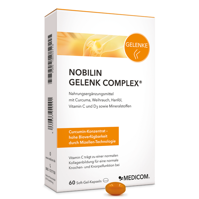 DIe Produktpackung. von Nobilin Gelenk Complex® – Vorderansicht