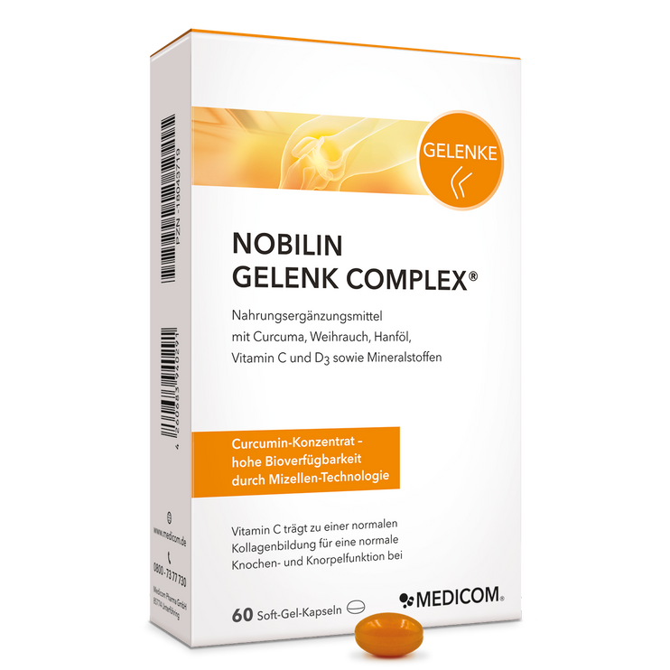 DIe Produktpackung. von Nobilin Gelenk Complex® – Vorderansicht