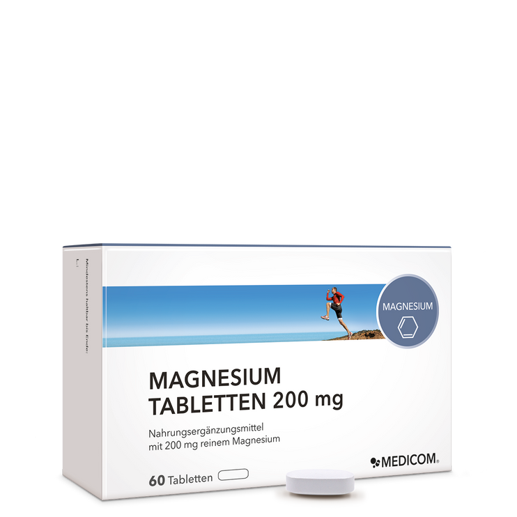 Produkt Magnesium Tablette 200 mg von Medicom in der Vorderansicht