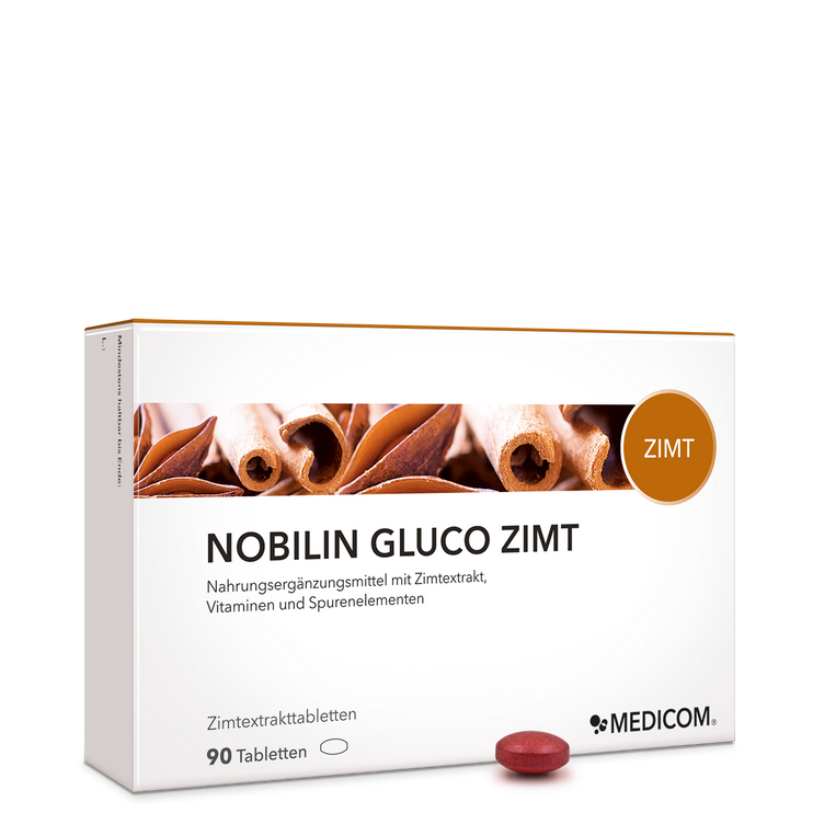 Die Produktpackung von Nobilin Gluco Zimt - Vorderansicht