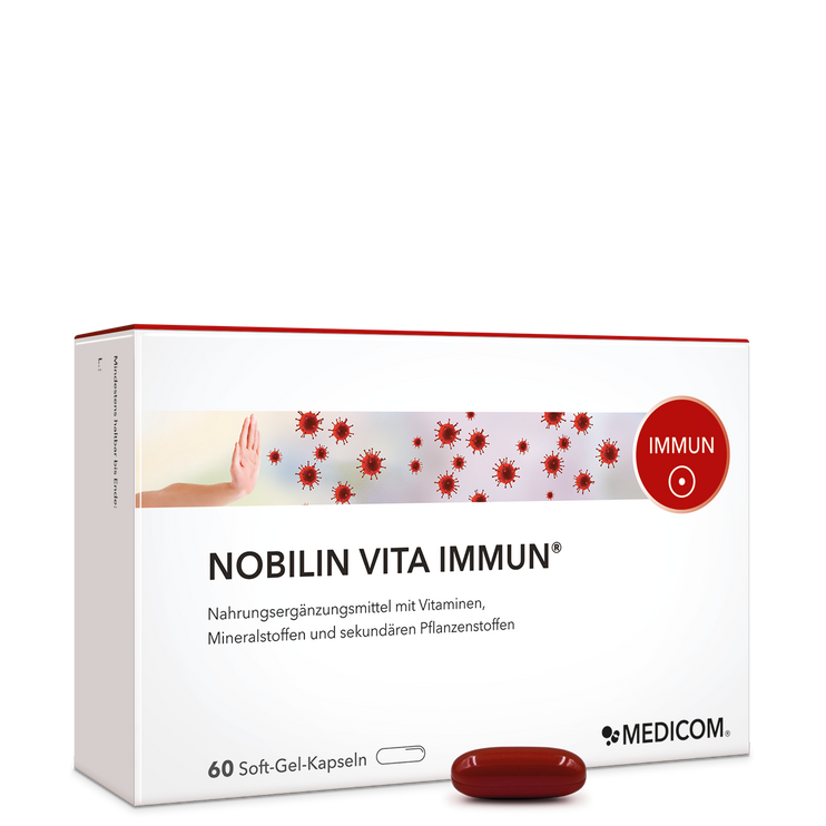 Die Vorderseite der Packung Nobilin Vita Immun® für das Immunsystem von Medicom