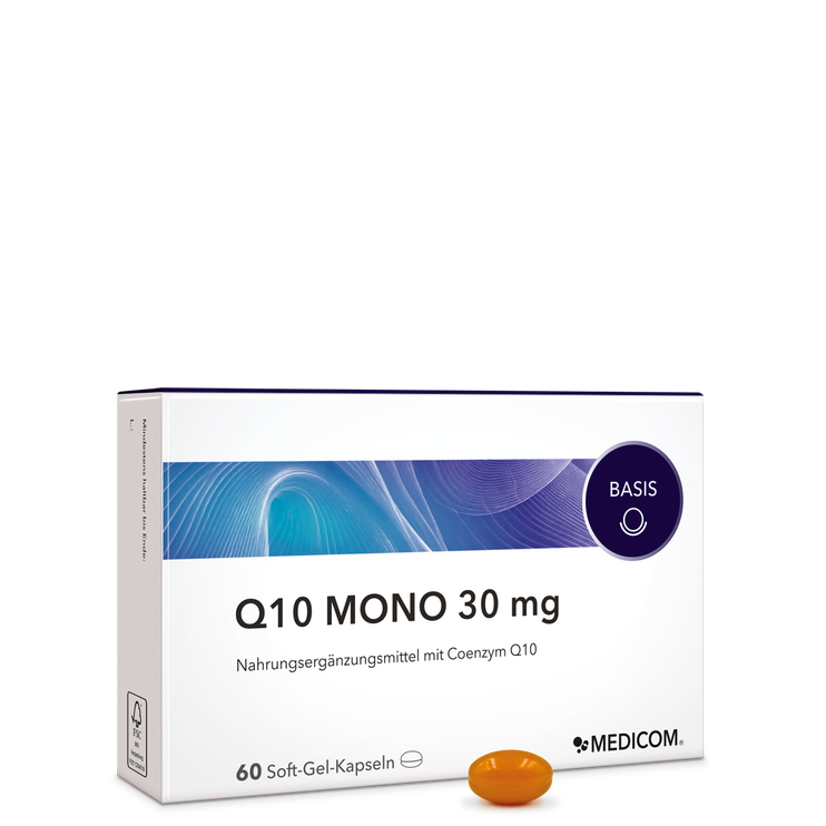 Q10 Mono 30 mg – die Vorderseite der Produktpackung
