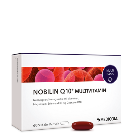 Die Produktpackung von Nobilin Q10® Multivitamin – Vorderansicht