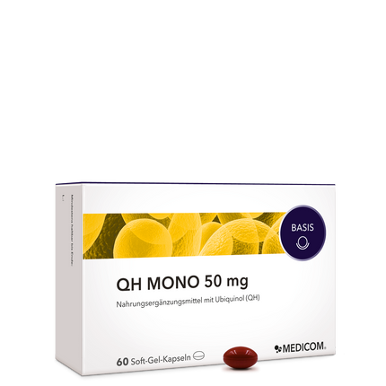 Die Produktpackung  von QH Mono 50 mg in der Faltschachtel 