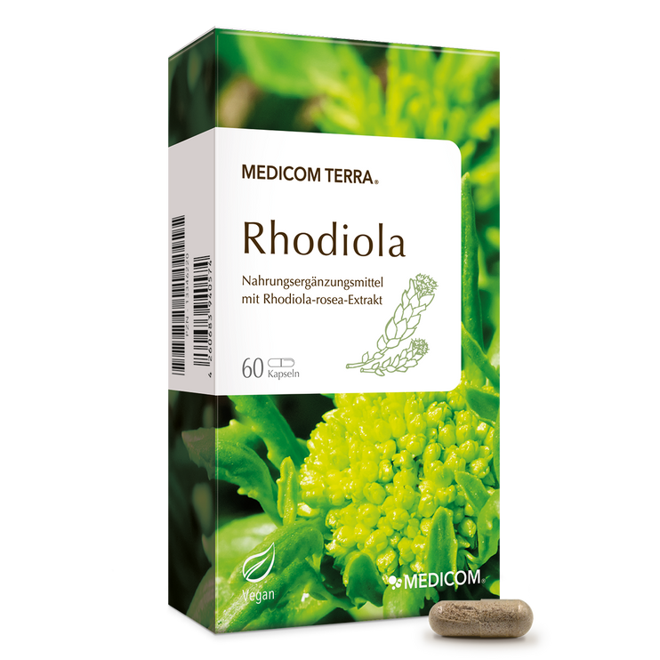 Die Vorderseite der Packung Rhodiola von Medicom