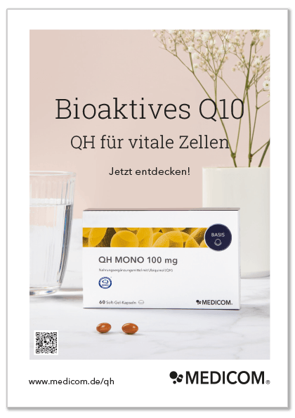 Das Coverbild von der Infobroschüre zum Download: Bioaktives Q10 – QH für vitale Zellen
